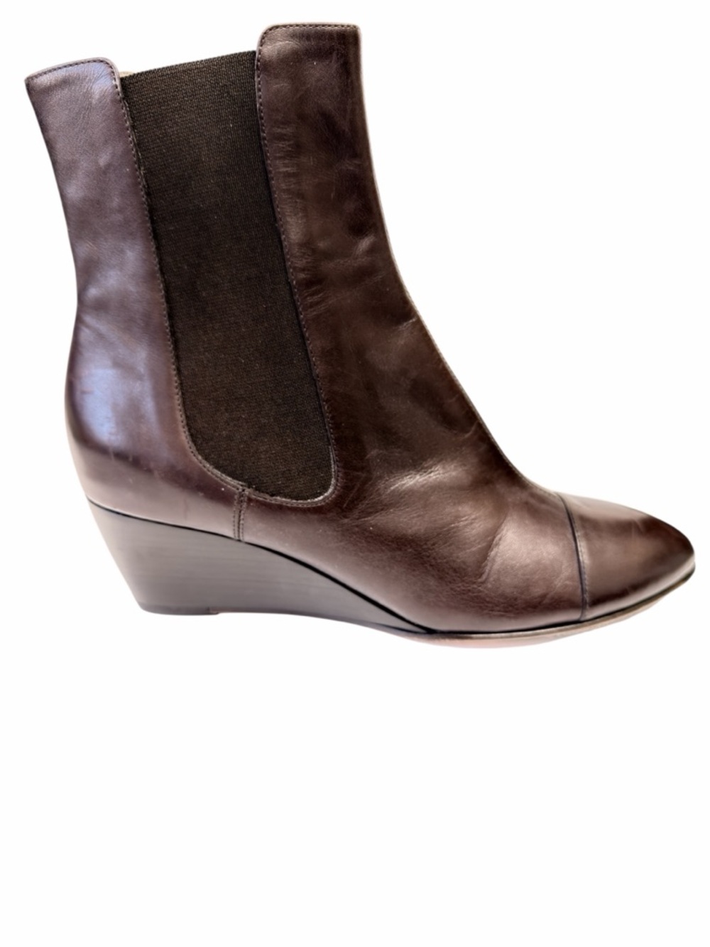 Dana Davis handmade Italian‎ luxury brown  over ankle smooth leather   size 7 b